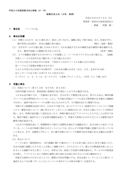 研修のまとめ（6年 体育） 1 単元名 2 単元の目標 3 児童と単元