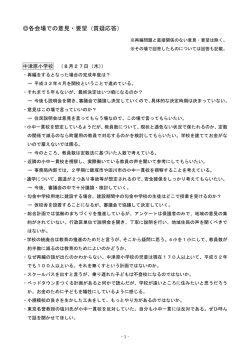 各会場での意見・要望（質疑応答）