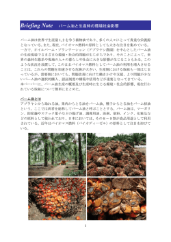 Briefing Note パーム油と生産時の環境社会影響