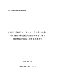 イギリス及びアメリカにおける公会計制度と その運用の状況及び公会計