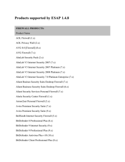 Products supported by ESAP 1.4.8