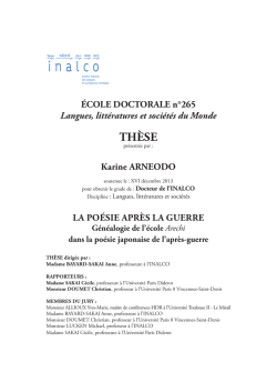 La po&eacute;sie apr&egrave;s la guerre: g&eacute;n&eacute;alogie de l`&eacute;cole Arechi dans la