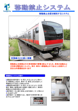 移動禁止合図を補完するシステム 京葉線E233系に搭載