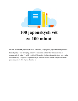 100 japonsk&yacute;ch vět za 100 minut