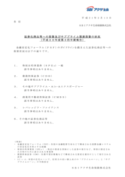 証券化商品等への投資及びサブプライム関連投資の状況 （平成20年度