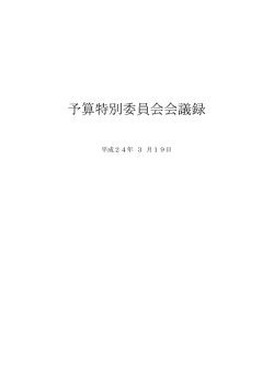 平成24年 特別委員会 特別委員会