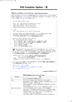 PGIコンパイラ・オプションの説明（PDF 版）