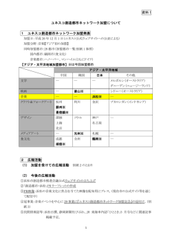 資料1 ユネスコ創造都市ネットワーク加盟について