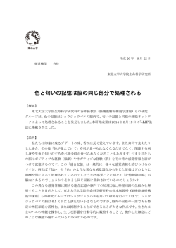 色と匂いの記憶は脳の同じ部分で処理される