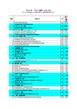 2012 年 PCT 出願人上位100