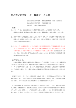 ひろだい白神レーダー観測データ公開 - 丹波研究室へようこそ
