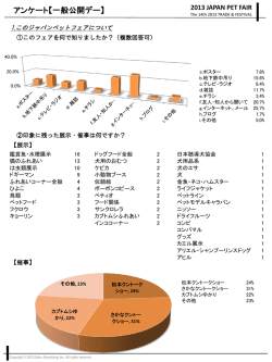 アンケート【一般公開デー】 - 一般社団法人日本ペット用品工業会