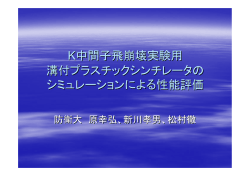 K中間子飛崩壊実験用 溝付プラスチックシンチレータの シミュレーション
