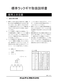票準ラックギヤ取扱説明書