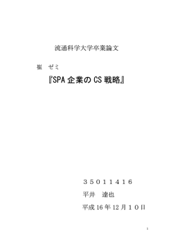 SPA 企業の CS 戦略 - NIKKEIBP Blog