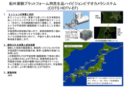 船外実験プラットフォーム用民生品ハイビジョンビデオカメラシステム