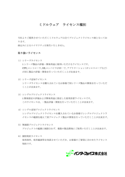 ミドルウェアライセンス（PDF）