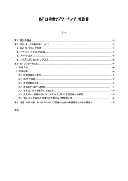 ISP 技術者サブワーキング 報告書
