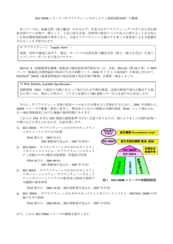 ISO 28000 シリーズ（サプライチェーンセキュリティ関係国際規格）の概要