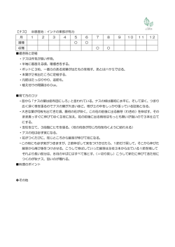 【ナス】 ※原産地：インドの東部が有力 月 1 2 3 4 5 6 7 8 9 10 11 12