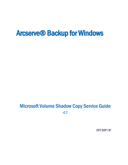 Microsoft Volume Shadow Copy Service Guide