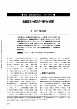 蛋白質核酸酵素:鋤鼻嗅覚神経系の行動学的解析