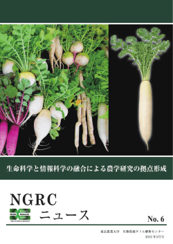 NGRCニュース No.6 - 東京農業大学 生物資源ゲノム解析センター