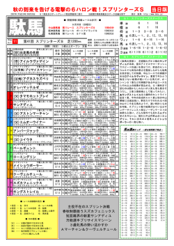 秋の到来を告げる電撃の6ハロン戦！スプリンターズS 当日版