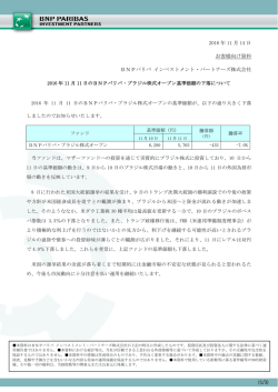 2016 年 11 月 11 日の BNPパリバ・ブラジル株式オープン基準価額の