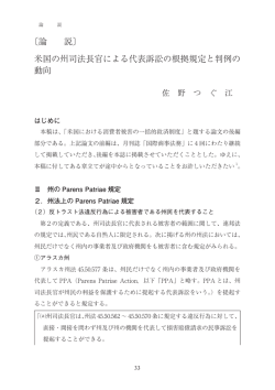 〔論 説〕 米国の州司法長官による代表訴訟の根拠規定と判例の 動向