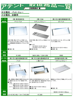 中分類名： 小分類名： バット・トレー 治療用