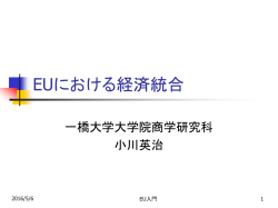 EUにおける経済統合 - 一橋大学商学部・大学院商学研究科