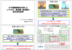 分子認識樹脂を利用した レアメタル、貴金属、重金属の 抽出回収技術