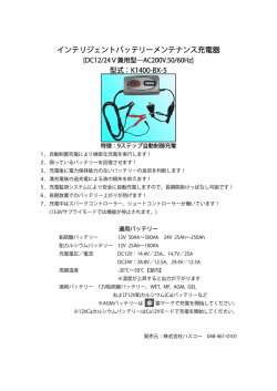 インテリジェントバッテリーメンテナンス充電器