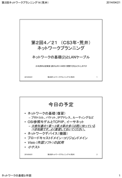 ネットワークの基礎(2)と作図