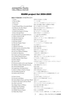 iEARN project list 2004-2005 - Natural Disaster Youth Summit NDYS