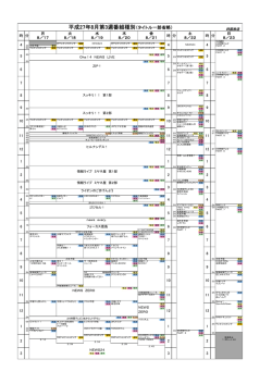 8月第3週番組種別