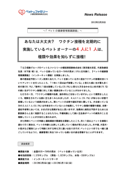 ペットの健康管理意識調査 - ペット＆ファミリー少額短期保険