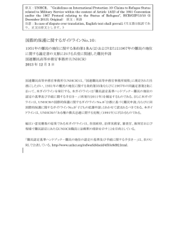 国際的保護に関するガイドラインNo.10