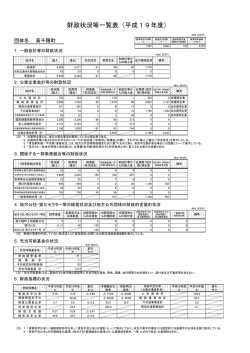 財政状況等一覧表（平成19年度）