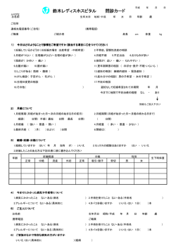 鈴木レディスホスピタル レディスホスピタル レディスホスピタル 問診カード