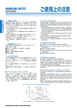 HANDLING NOTES ご使用上の注意 SWITCHES