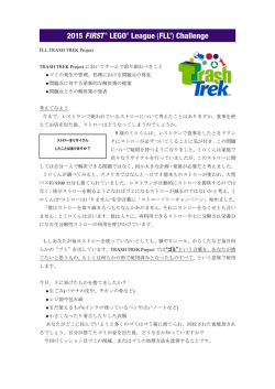 FLL TRASH TREK Project TRASH TREK Project においてチームで