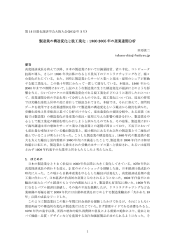 製造業の構造変化と脱工業化：1980