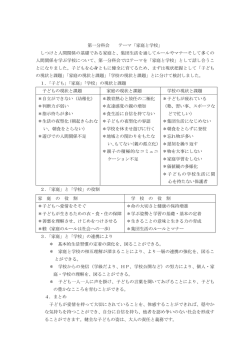 第一分科会 テーマ「家庭と学校」 しつけと人間関係の基礎である家庭と