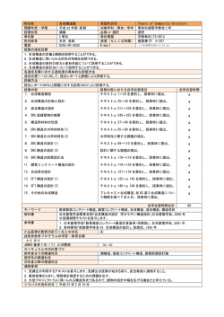科目名 合成構造論 英語科目名 Theory of Composite Structure 開講