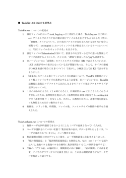 TaskPit 1.0.3 における変更点 TaskPit.exe についての変更点 1. 設定
