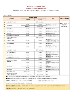 プライムリゾートクラブ提携施設一覧表