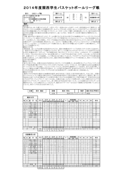 2014年度関西学生バスケットボールリーグ戦