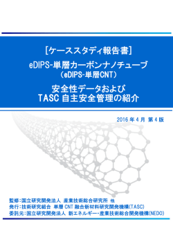 eDIPS-単層CNTデータ＆自主安全管理第4版ダウンロード